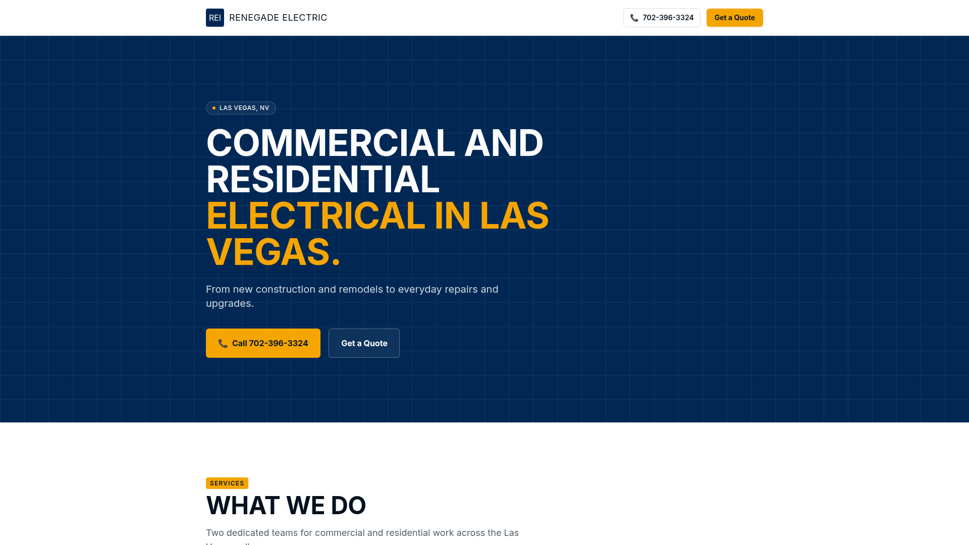 Renegade Electric — redesigned website